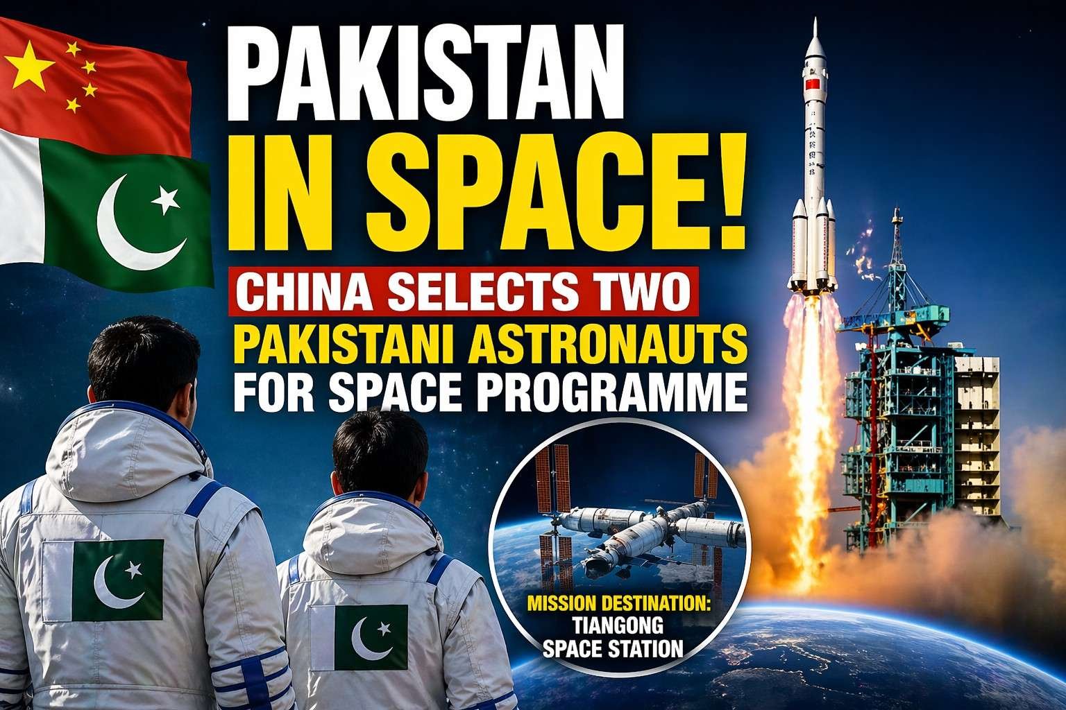 China selects two Pakistani astronauts for space programme, marking historic global collaboration and first foreign mission to Tiangong station.