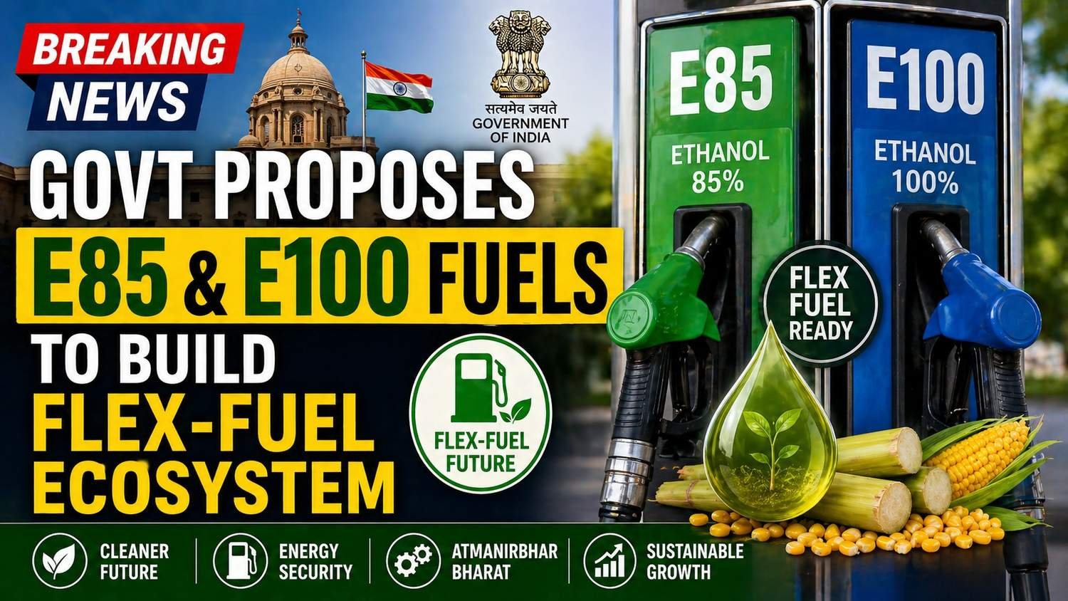 Government proposes E85 and E100 fuels to build flex fuel ecosystem in India