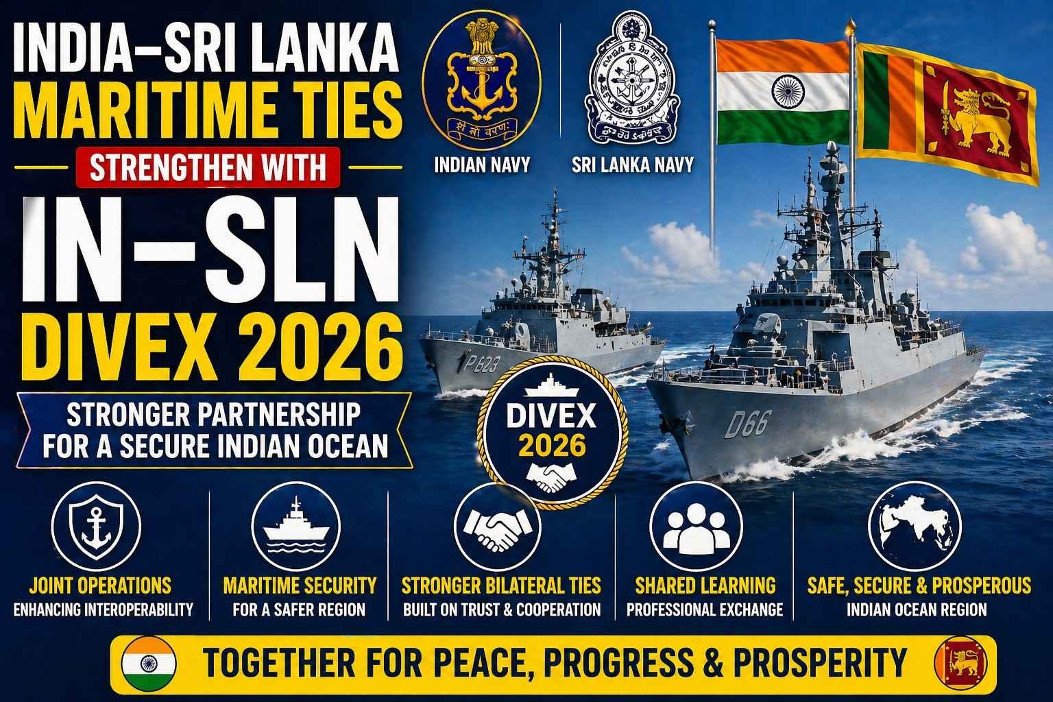 India Sri Lanka maritime ties strengthen with IN SLN DIVEX 2026 joint naval exercise in Indian Ocean