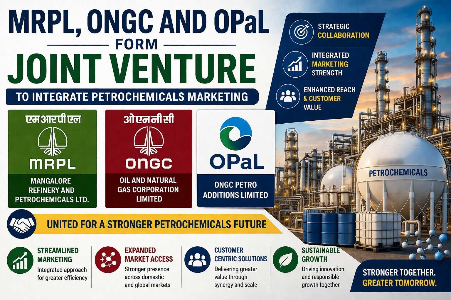 MRPL, ONGC and OpaL form joint venture to integrate petrochemicals marketing