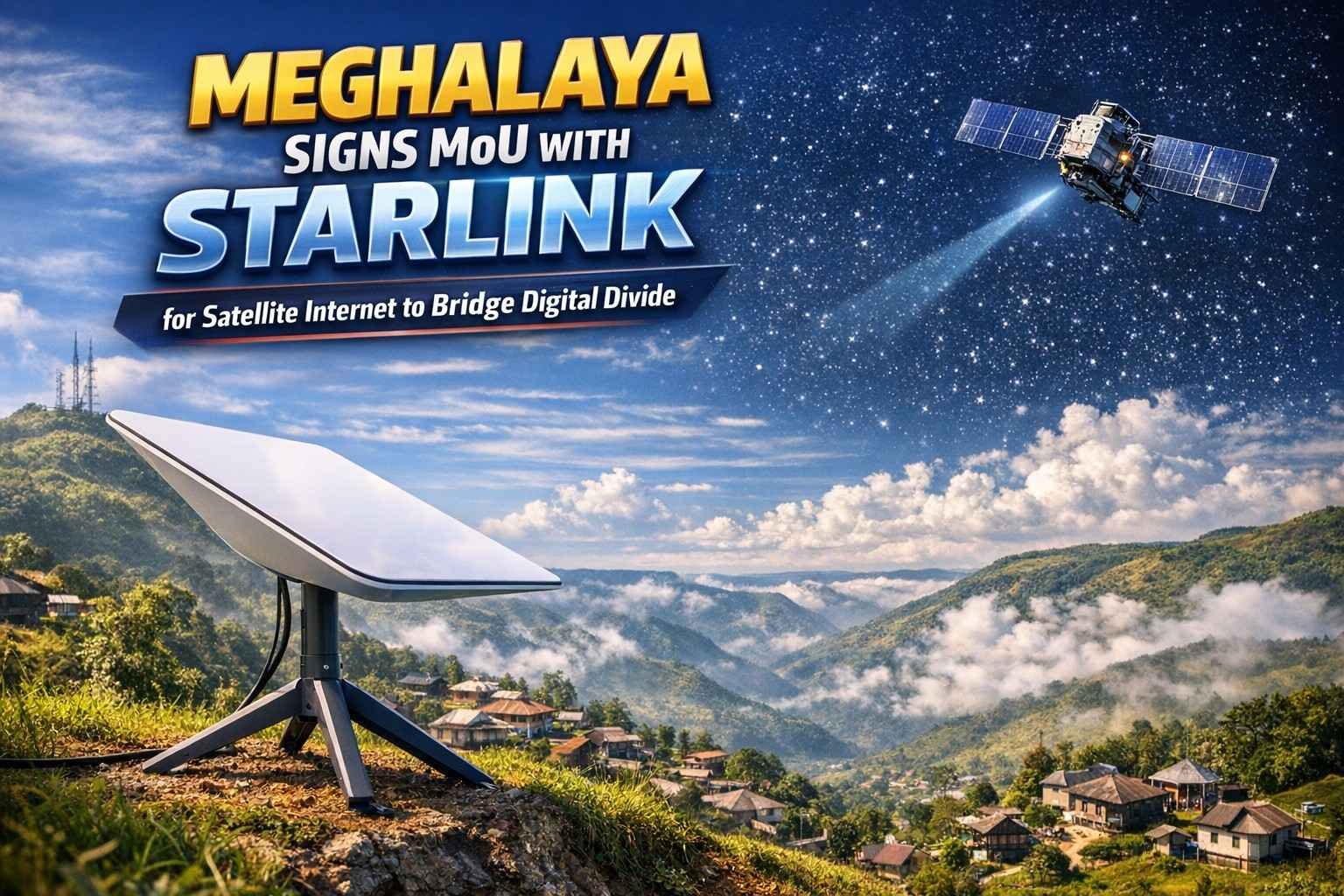 Meghalaya signs MoU with Starlink to provide satellite internet connectivity and bridge digital divide in remote areas