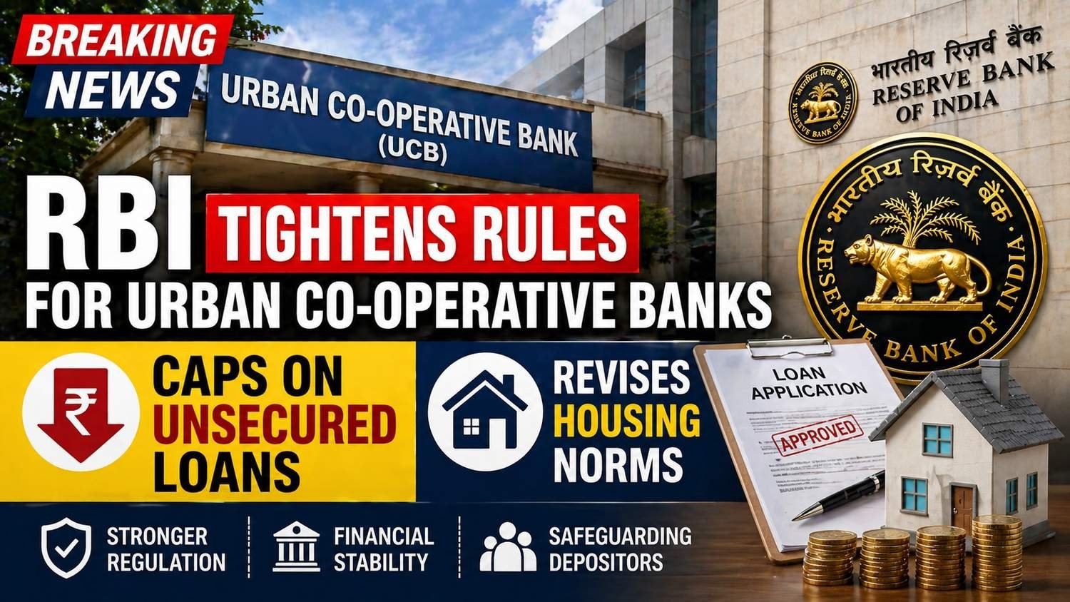 RBI tightens rules for urban cooperative banks loan caps housing norms 2026