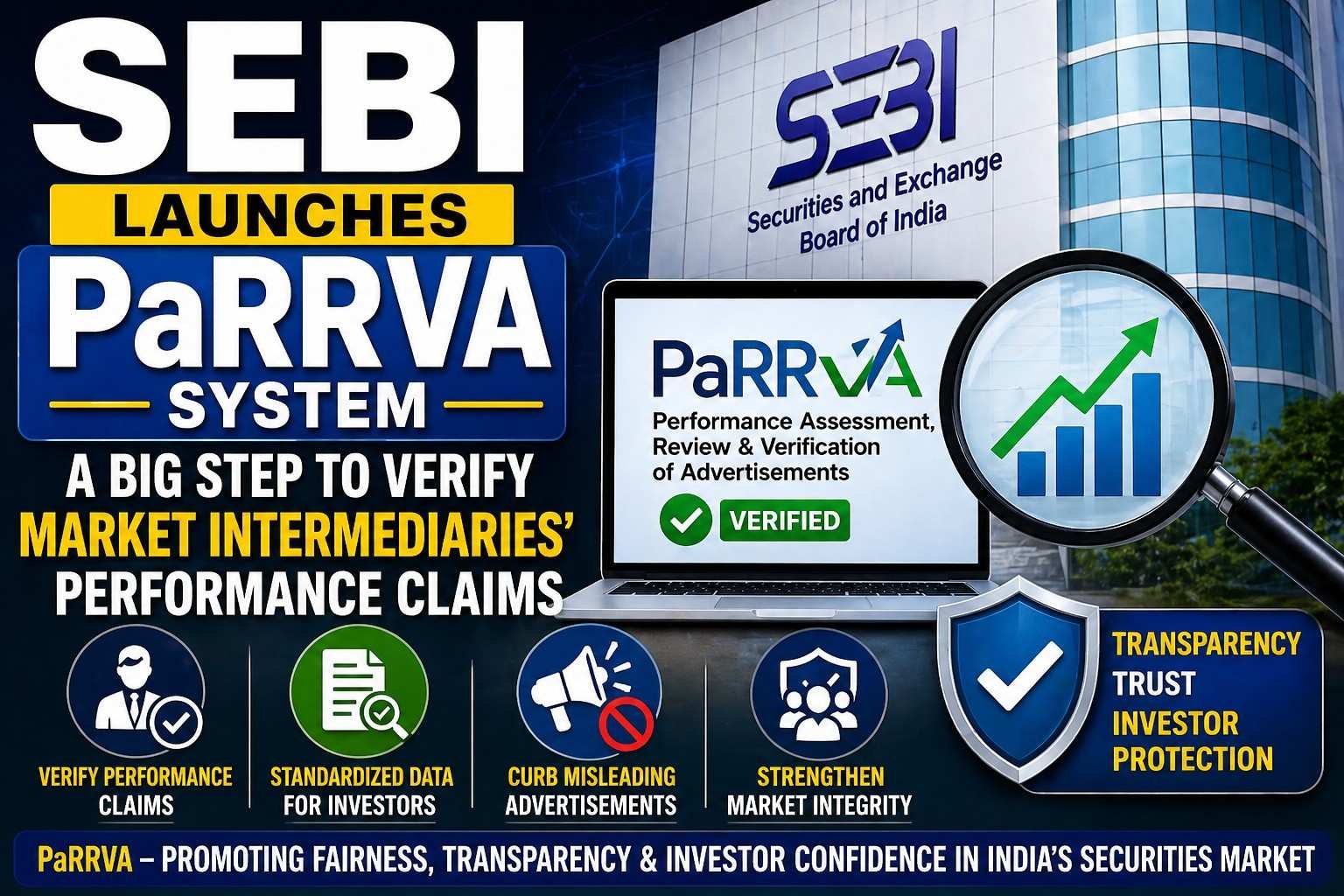 SEBI launches PaRRVA system to verify performance claims of market intermediaries and ensure transparency in securities market