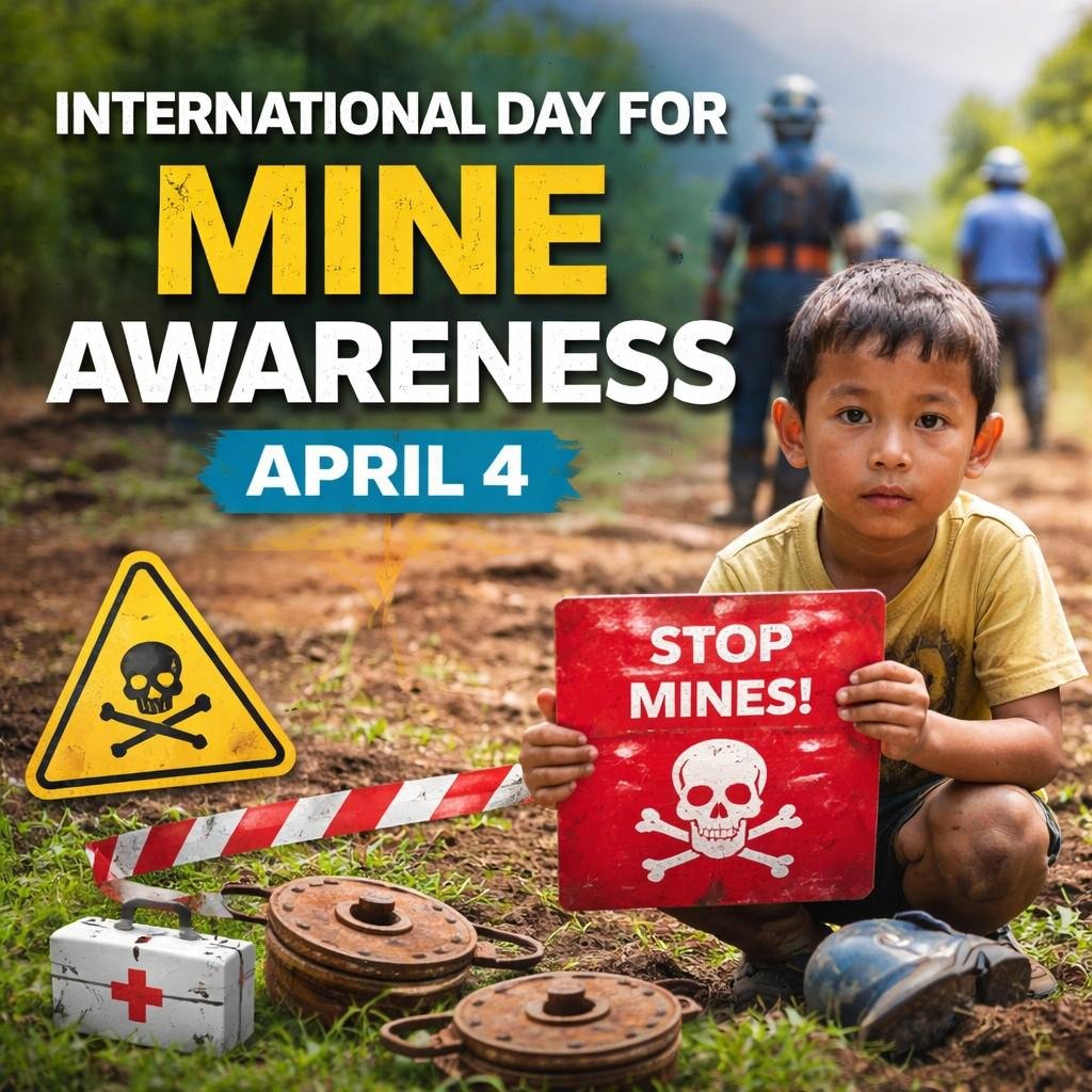 International Day for Mine Awareness April 4 landmine awareness campaign with demining efforts