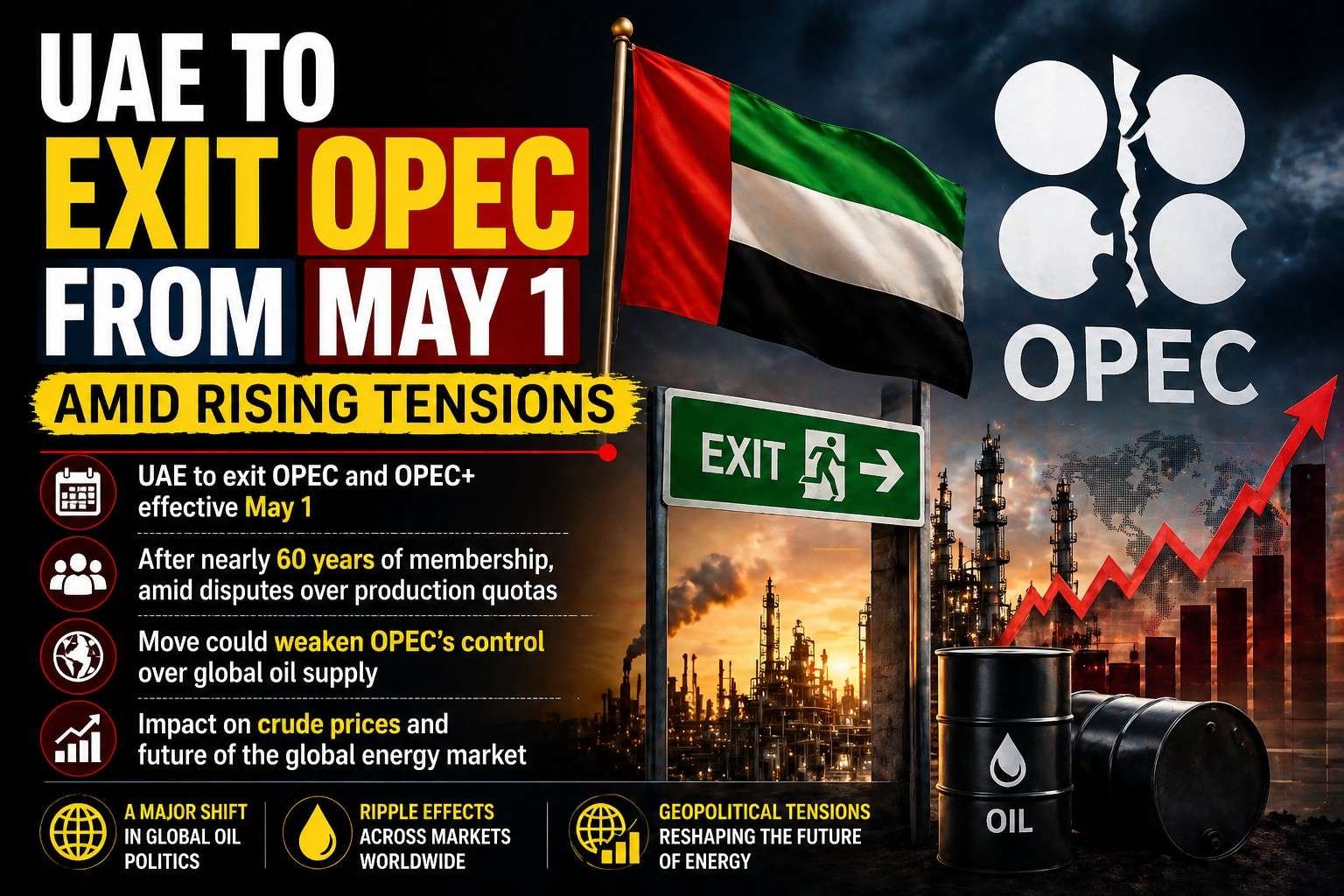 UAE to exit OPEC and OPEC+ from May 1 amid rising geopolitical tensions