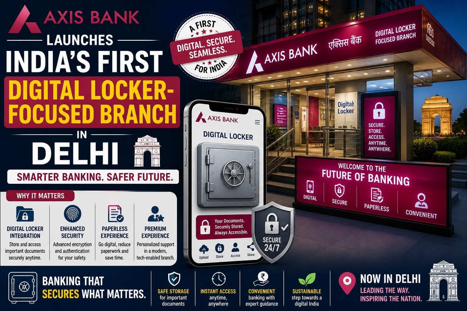 Axis Bank launches India first digital locker focused branch in Delhi