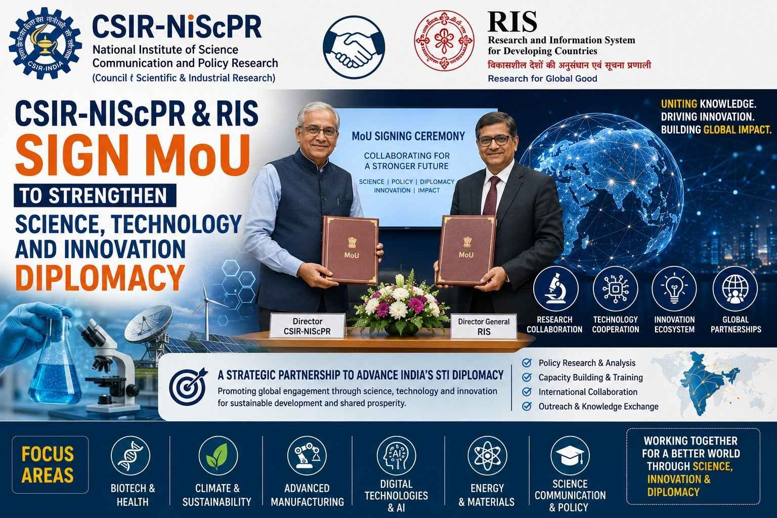 CSIR-NIScPR and RIS sign MoU to strengthen science technology and innovation diplomacy in India