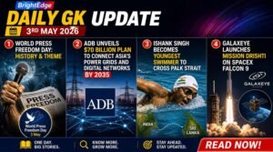Daily GK Update 3rd May 2026 World Press Freedom Day ADB plan Ishank Singh GalaxEye Mission Drishti