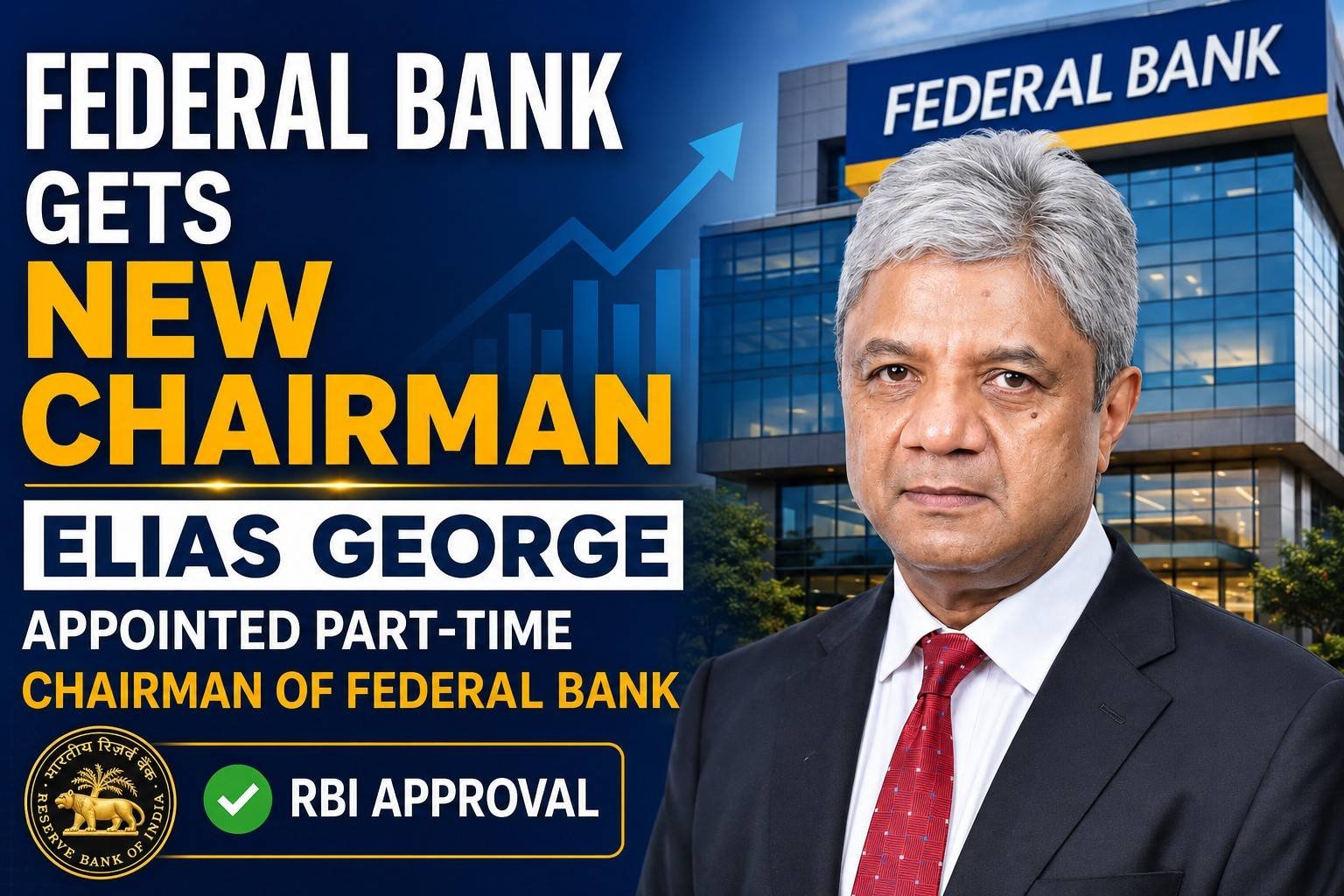 Elias George appointed as Part-Time Chairman of Federal Bank after RBI approval