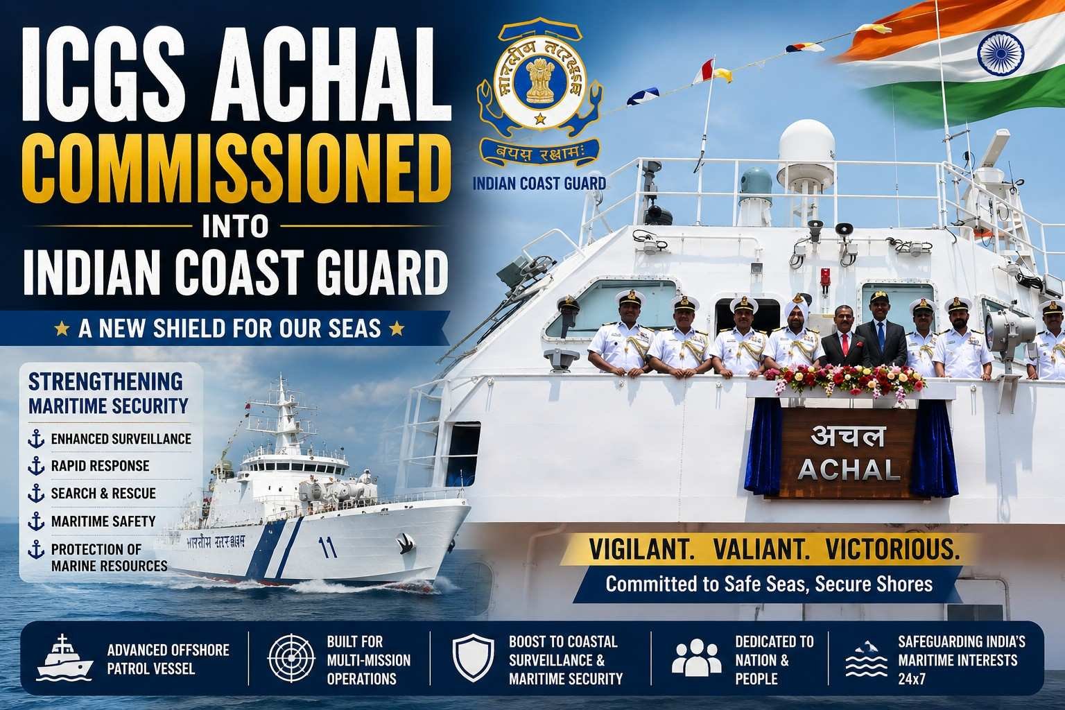 ICGS Achal commissioned into the Indian Coast Guard