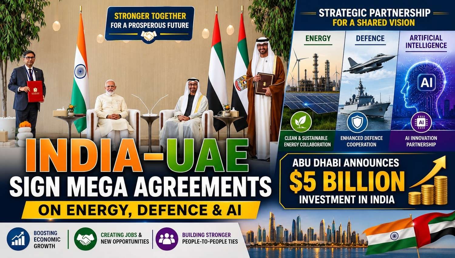 India and UAE sign major agreements on energy defence and AI