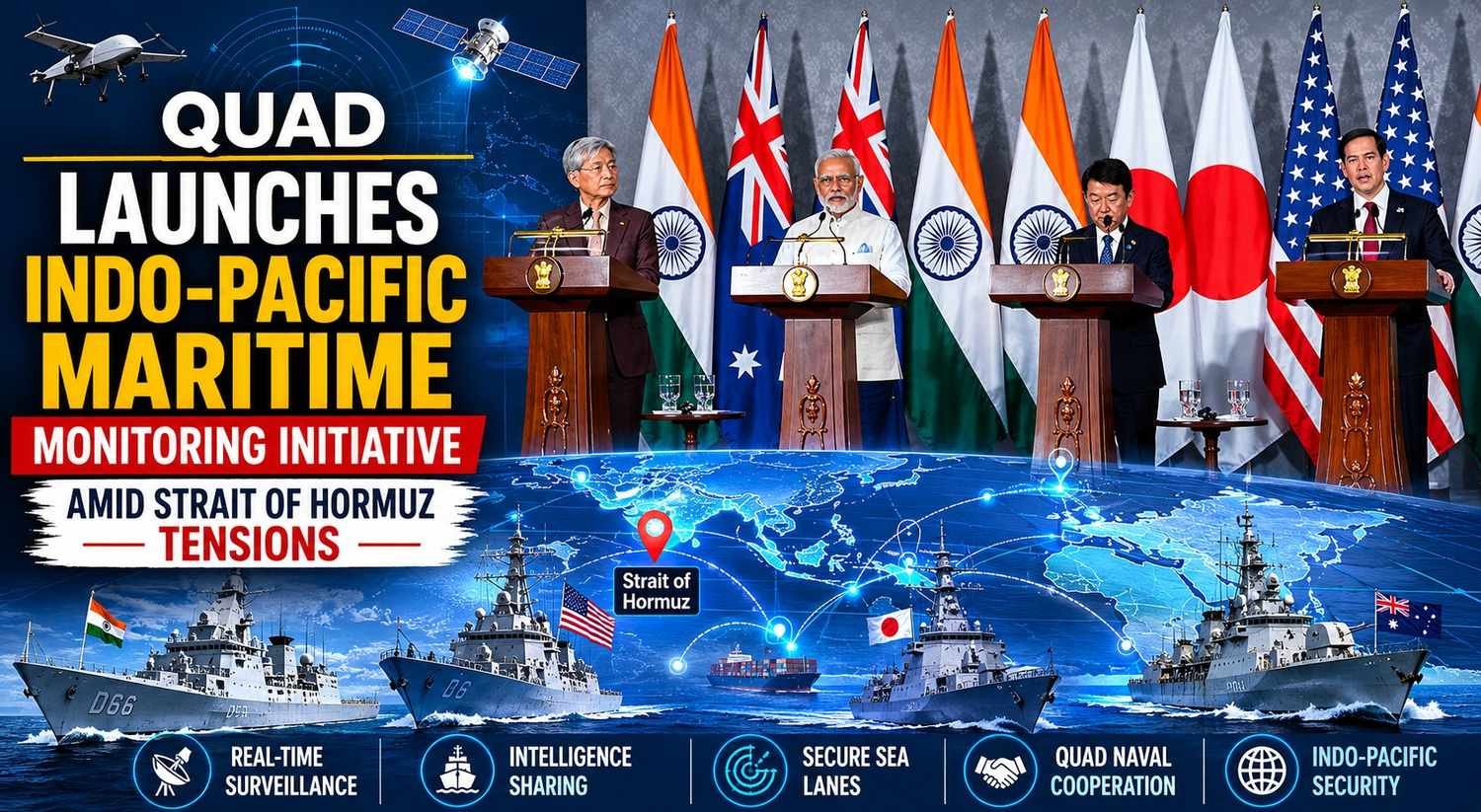 Quad nations launch maritime monitoring initiative in the Indo-Pacific amid Strait of Hormuz tensions