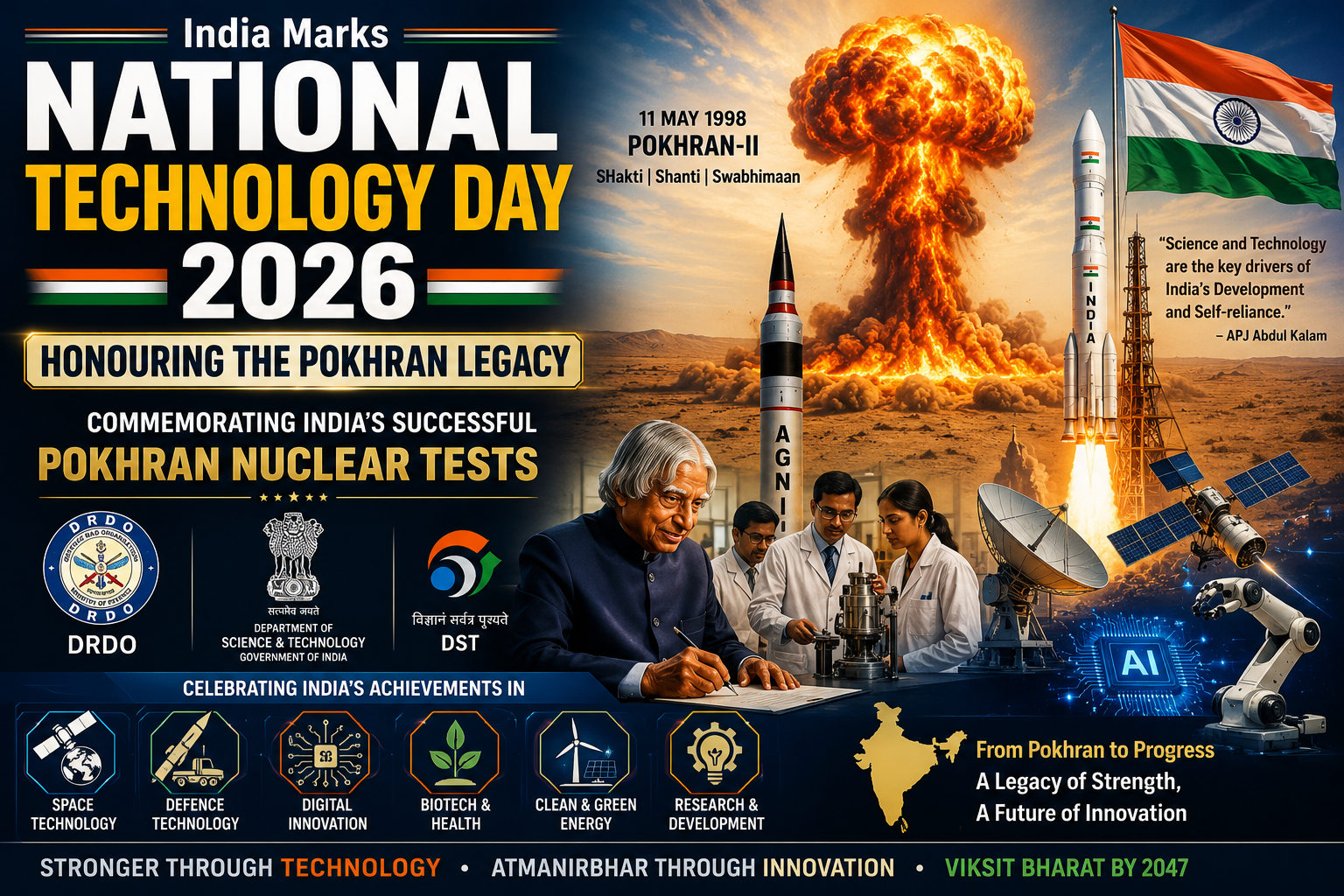 India celebrates National Technology Day 2026 commemorating Pokhran nuclear tests