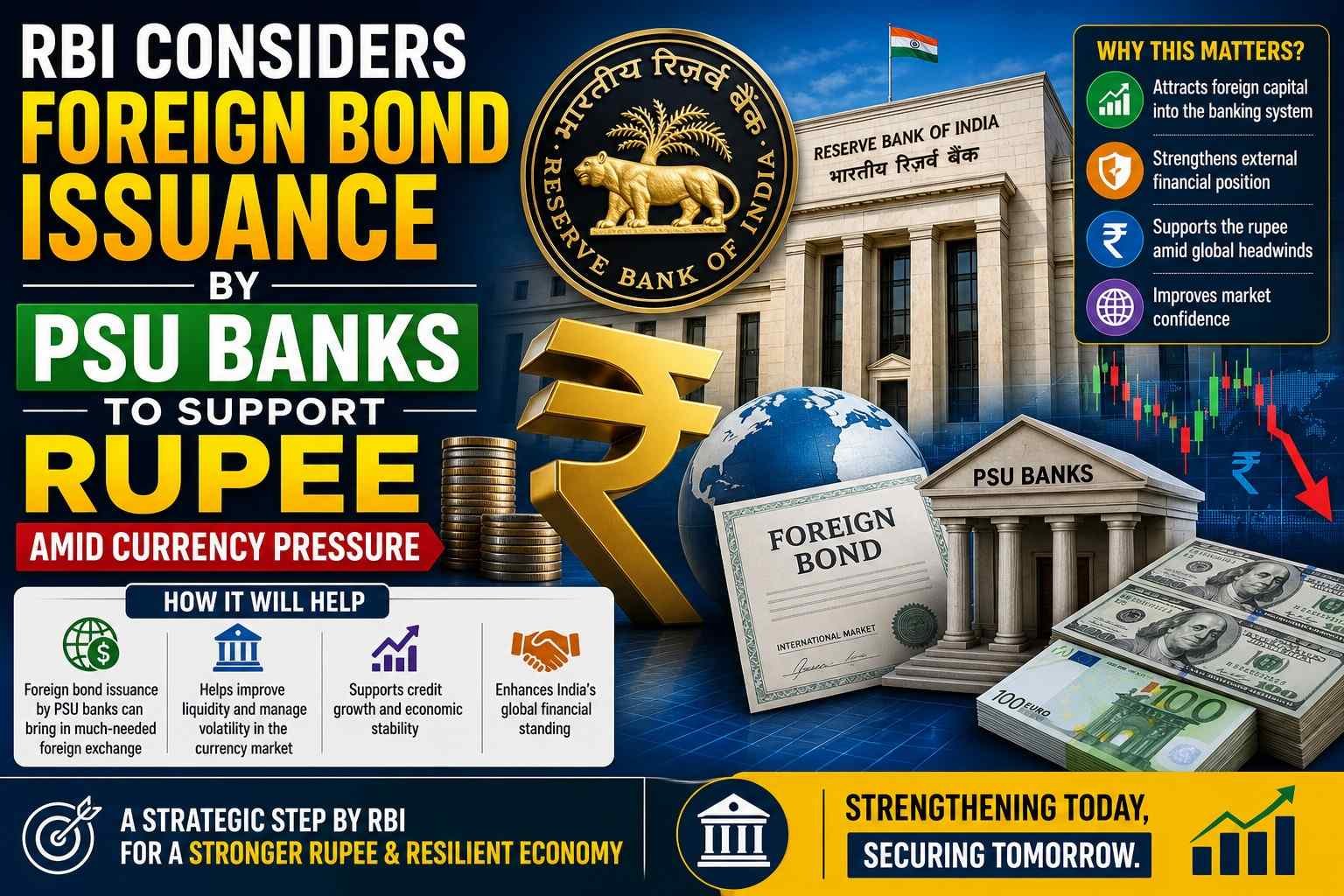 RBI considers foreign bond issuance by PSU banks to support Indian rupee amid currency pressure