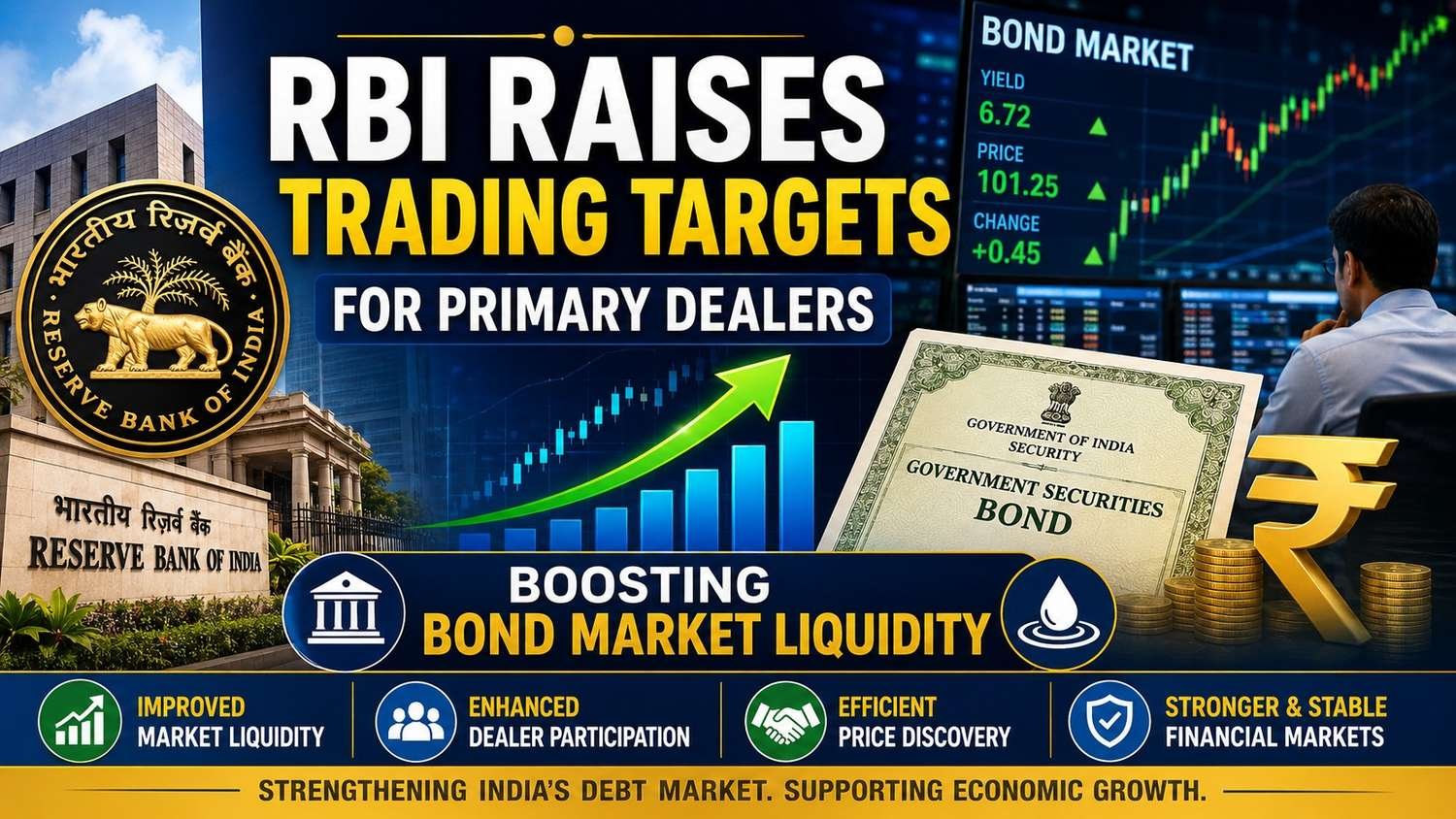 RBI raises trading targets for primary dealers to boost bond market liquidity