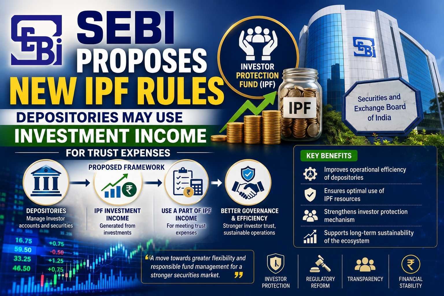 SEBI proposes allowing depositories to use part of IPF investment income for trust expenses