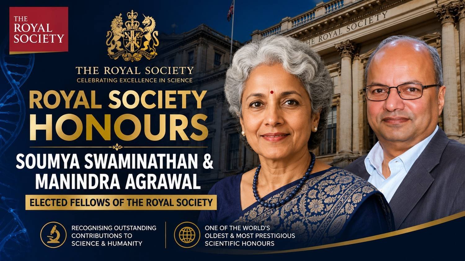 Indian scientists Soumya Swaminathan and Manindra Agrawal elected Fellows of the Royal Society in 2026