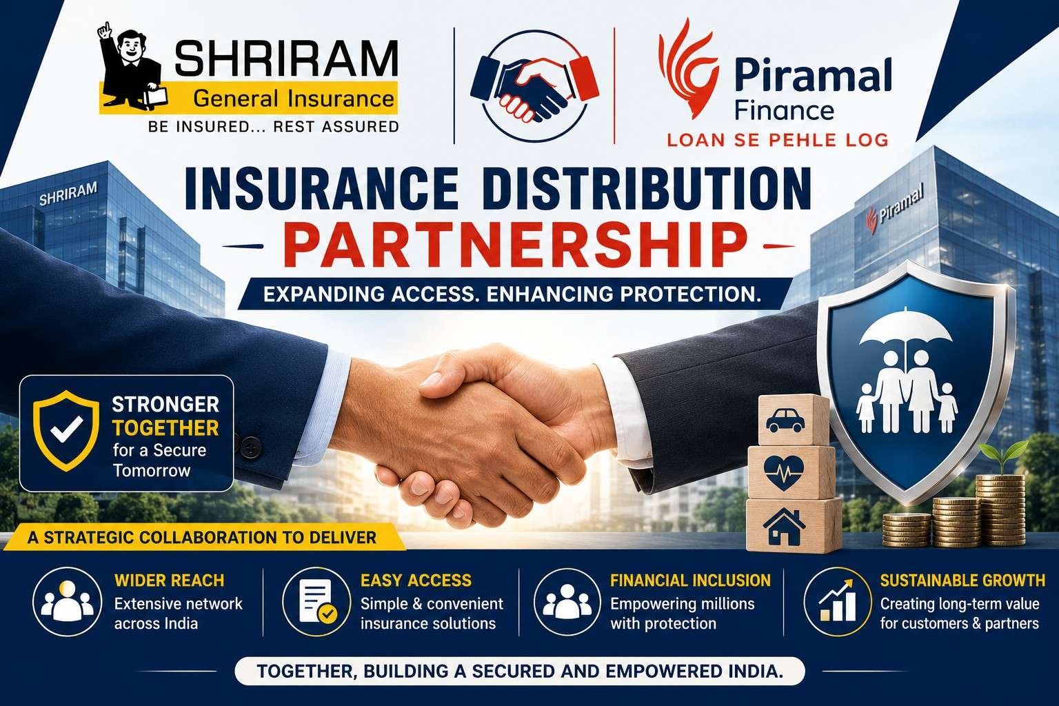 Shriram General Insurance and Piramal Finance partnership for insurance distribution services in India