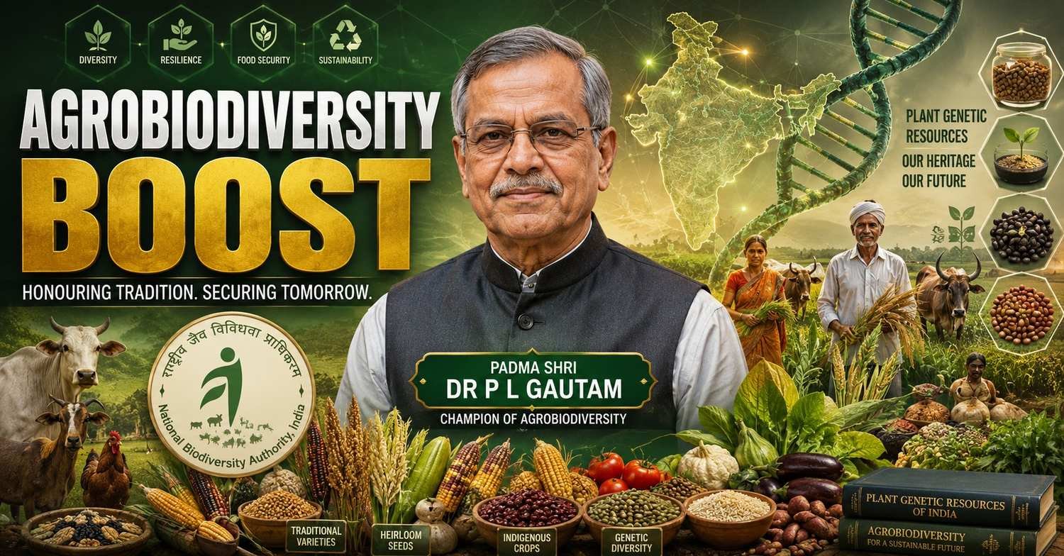 Padma Shri Dr P L Gautam appointed Chair of the National Biodiversity Authority's reconstituted Agrobiodiversity Expert Committee.