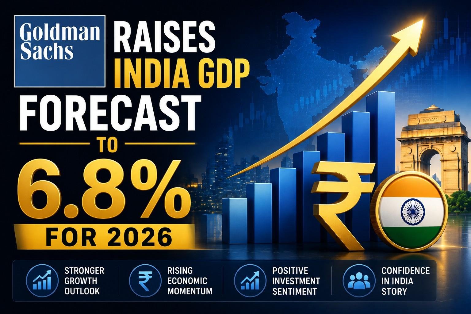 Goldman Sachs raises India's GDP growth forecast to 6.8 percent for 2026.