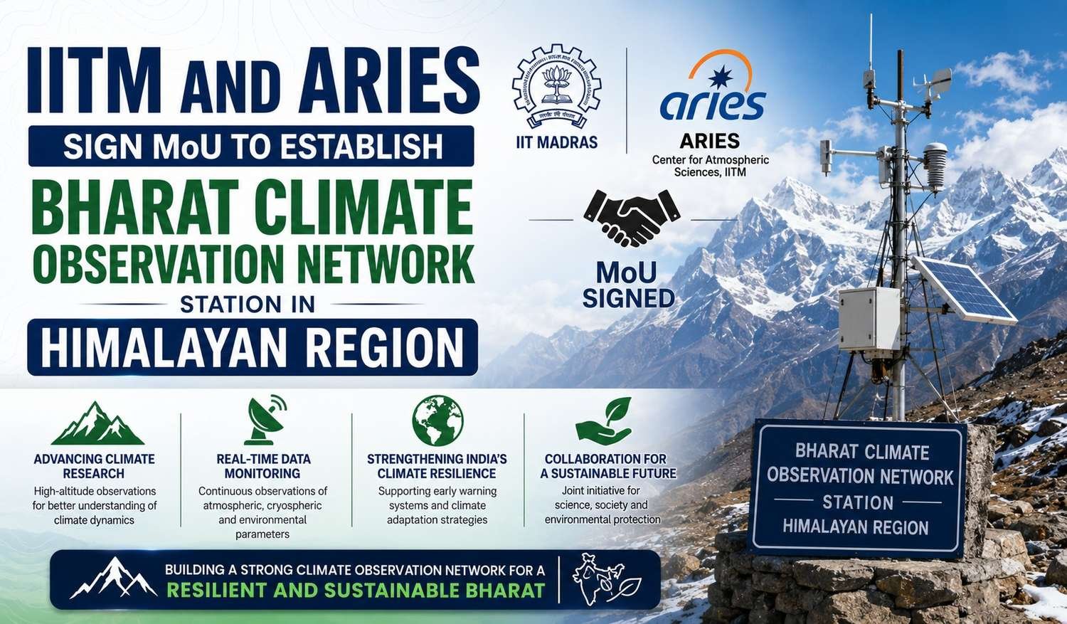 IITM and ARIES establish climate observation station under Bharat Climate Observation Network in Himalayas.