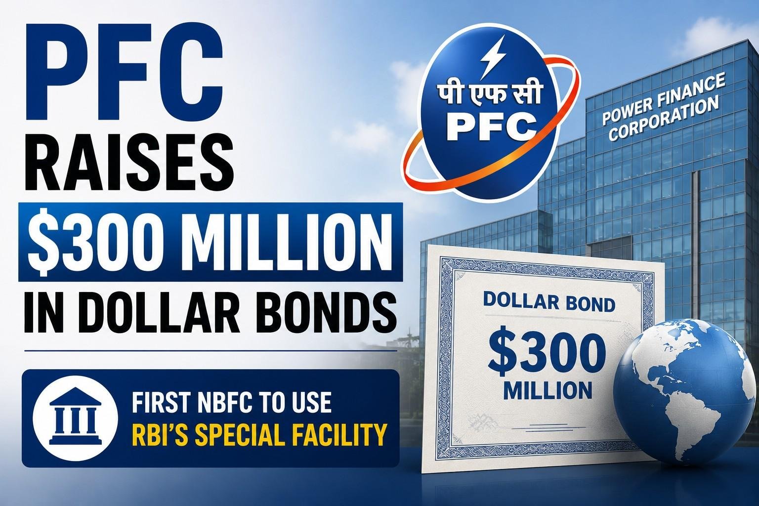 PFC raises 300 million dollars through overseas bonds using RBI hedging support.