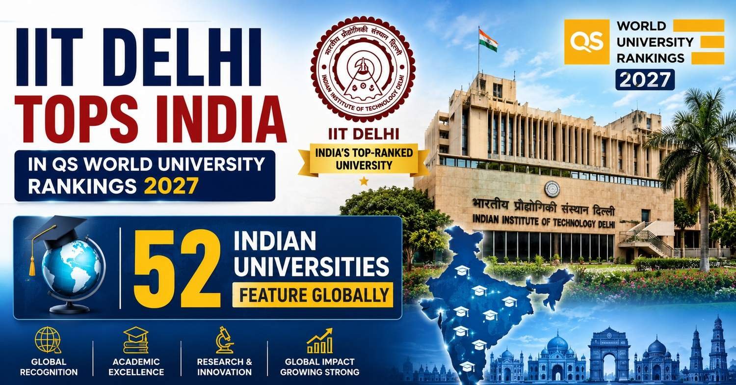 IIT Delhi ranked India's top university in QS World University Rankings 2027.