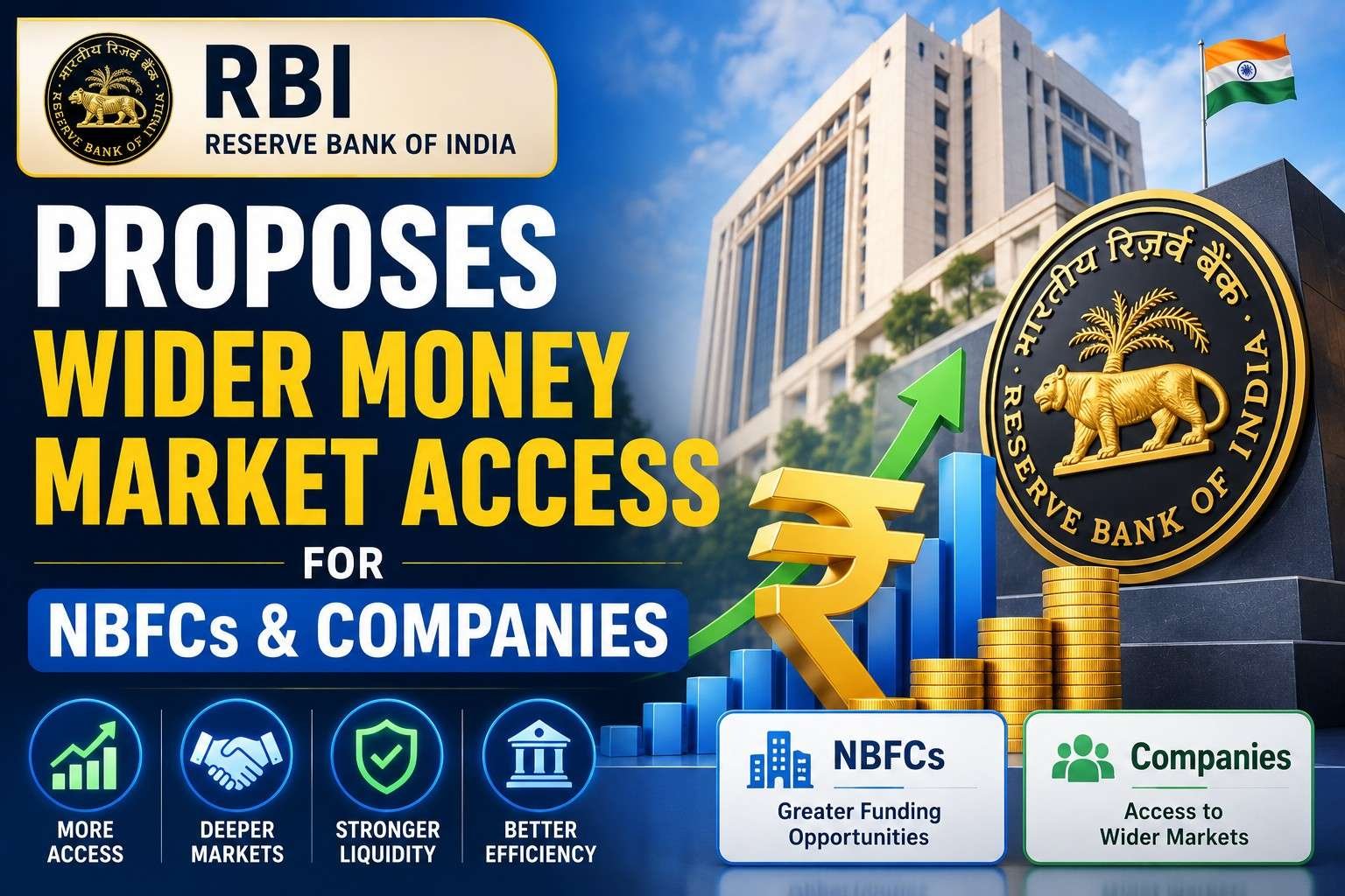 RBI proposes wider participation in India's money markets for NBFCs and companies.