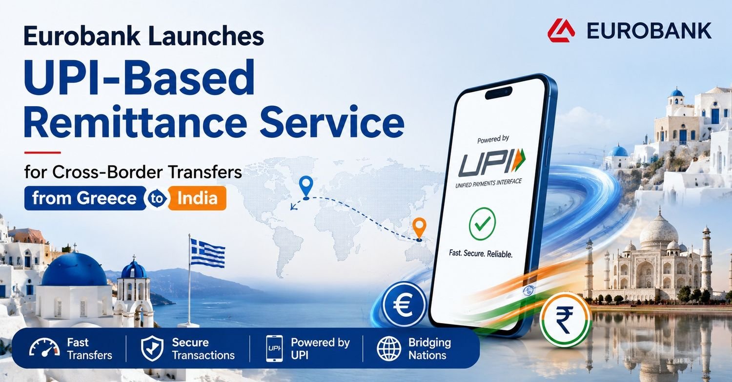 Eurobank launches UPI-based remittance service for instant money transfers from Greece to India.