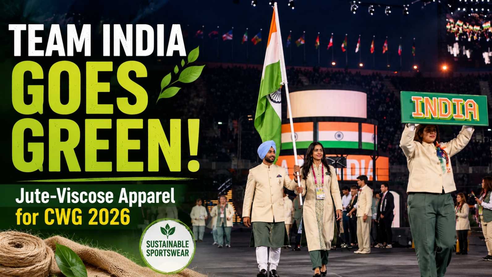 Team India Goes Green! Indian Participants to Wear Jute-Viscose Blended Apparel at CWG 2026