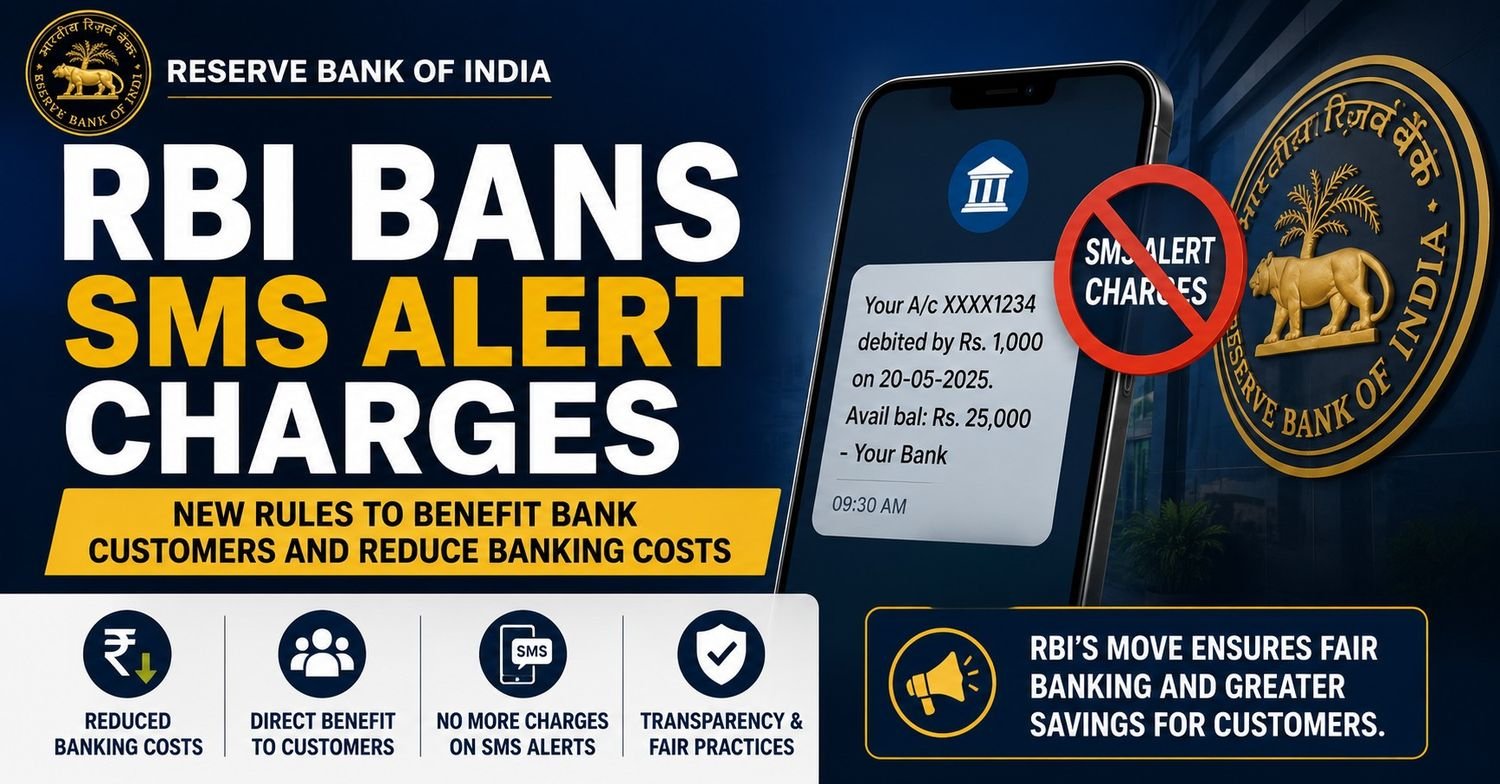 RBI bans separate SMS alert charges for bank customers under new customer protection rules.