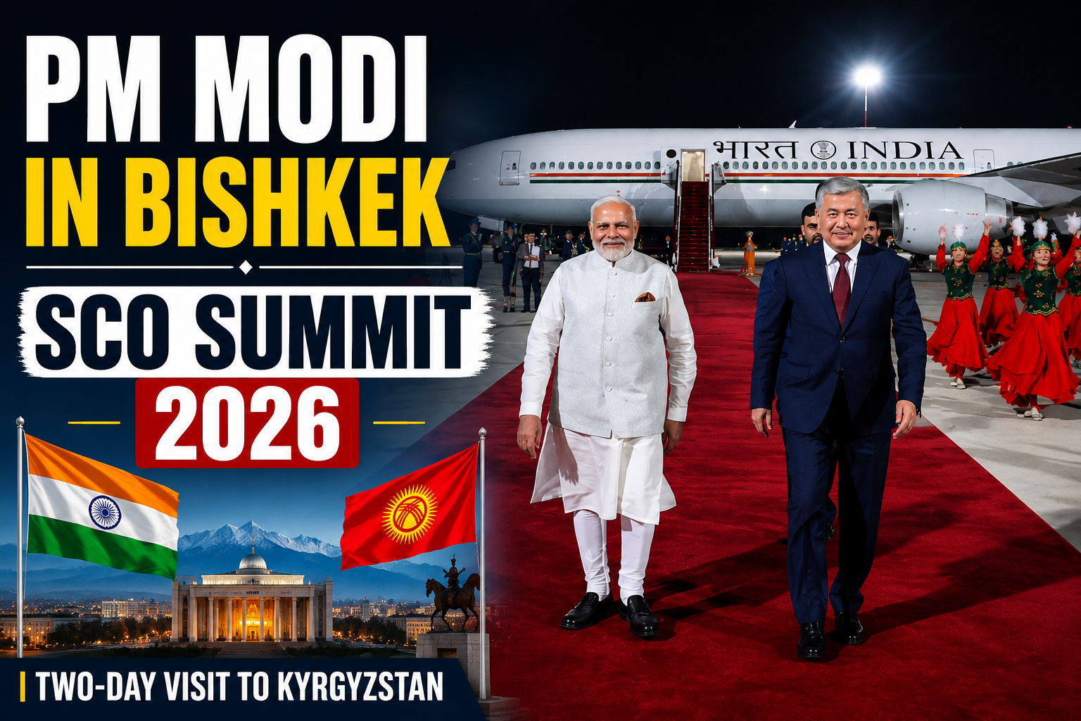 PM Modi arrives in Bishkek for SCO Summit 2026