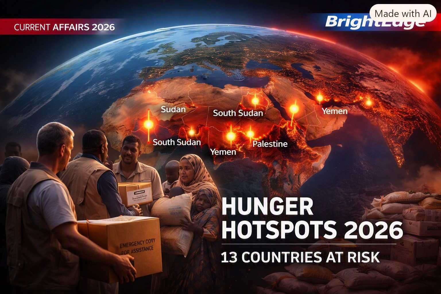 Hunger Hotspots Report 2026 highlighting 13 countries at risk of worsening food insecurity