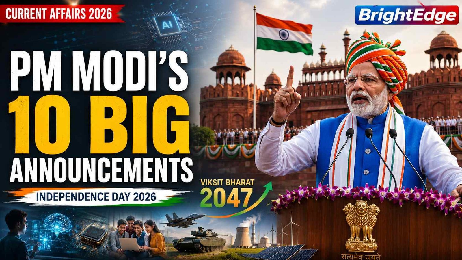 PM Modi Independence Day Speech 2026 featuring 10 big announcements on AI, youth, defence, nuclear energy and Viksit Bharat 2047