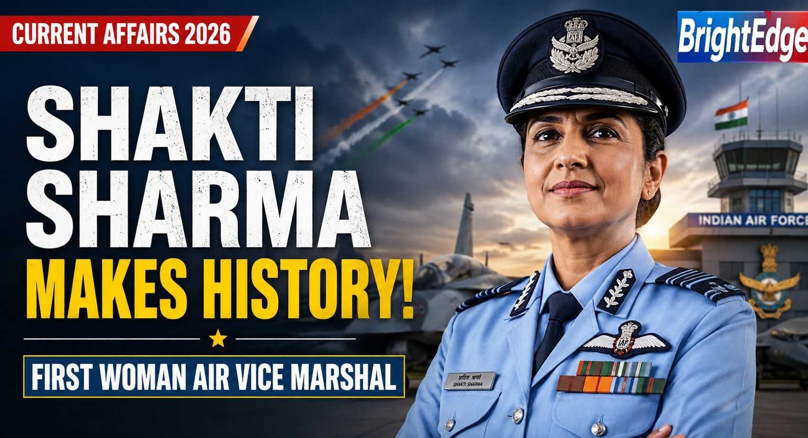 Air Vice Marshal Shakti Sharma becomes first non-medical woman officer in Indian Defence Forces to attain Air Vice Marshal rank
