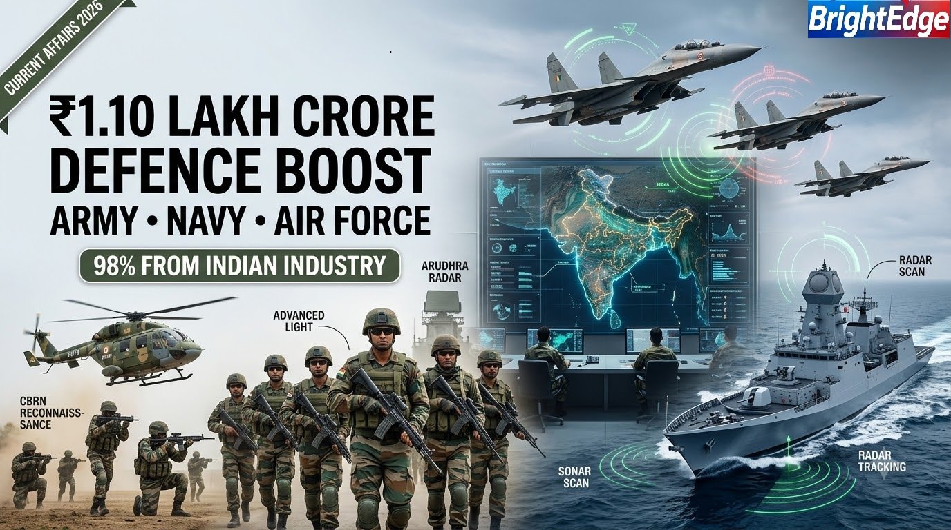 India clears ₹1.10 lakh crore defence acquisitions for Army Navy and Air Force