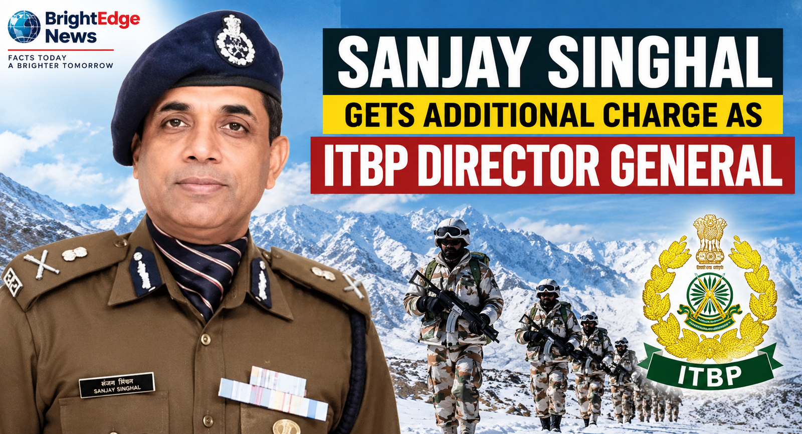Indo-Tibetan Border Police (ITBP) personnel patrolling the Himalayan mountains along the India-China border.
