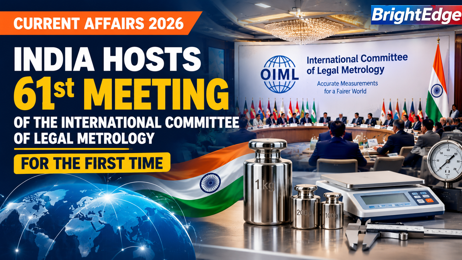 India hosts the 61st International Committee of Legal Metrology meeting in New Delhi for the first time in 2026.