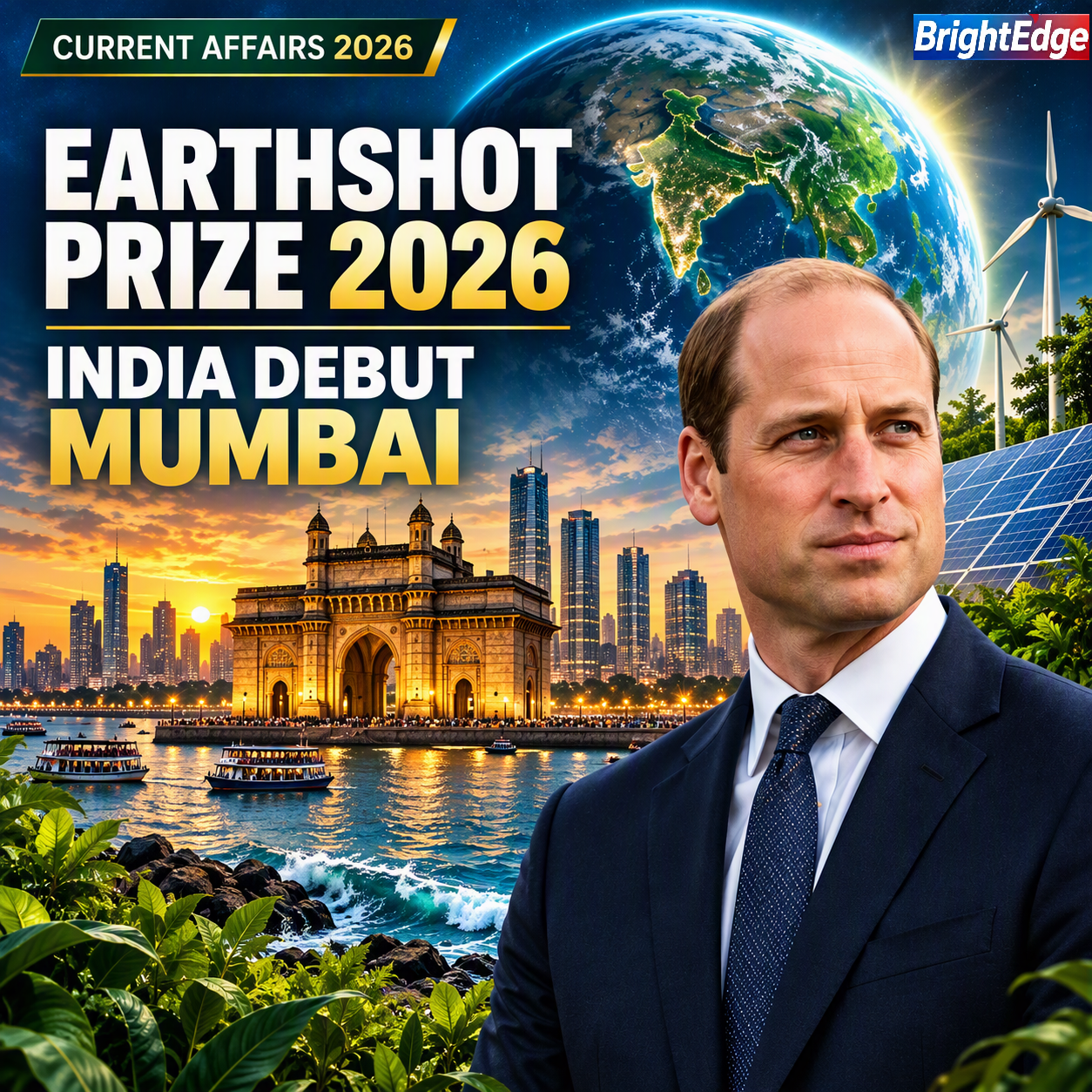 Earthshot Prize 2026 in Mumbai featuring Prince William and environmental innovation