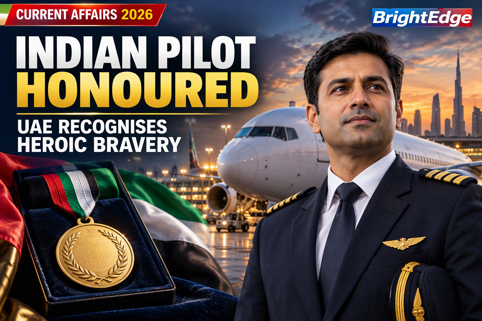 UAE honours Indian pilot Captain Smit Machchhar for bravery during the flydubai cockpit attack in 2026