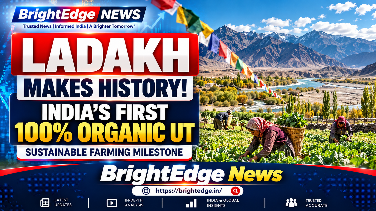 Ladakh becomes India's first 100% organic Union Territory, highlighting sustainable farming in the Himalayas.